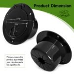 RV 5 Inch Round Electric Cable Hatch for 30 and 50 Amp Cords, RV Power Cord Cable Hatch Cover Compatible with Coleman Jayco Pop-Up Camper Travel Tent Trailer Motorhome (Black)