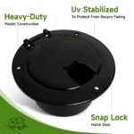 RV 5 Inch Round Electric Cable Hatch for 30 and 50 Amp Cords, RV Power Cord Cable Hatch Cover Compatible with Coleman Jayco Pop-Up Camper Travel Tent Trailer Motorhome (Black) - Image 3